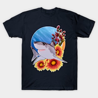 Shark and Flowers T-Shirt